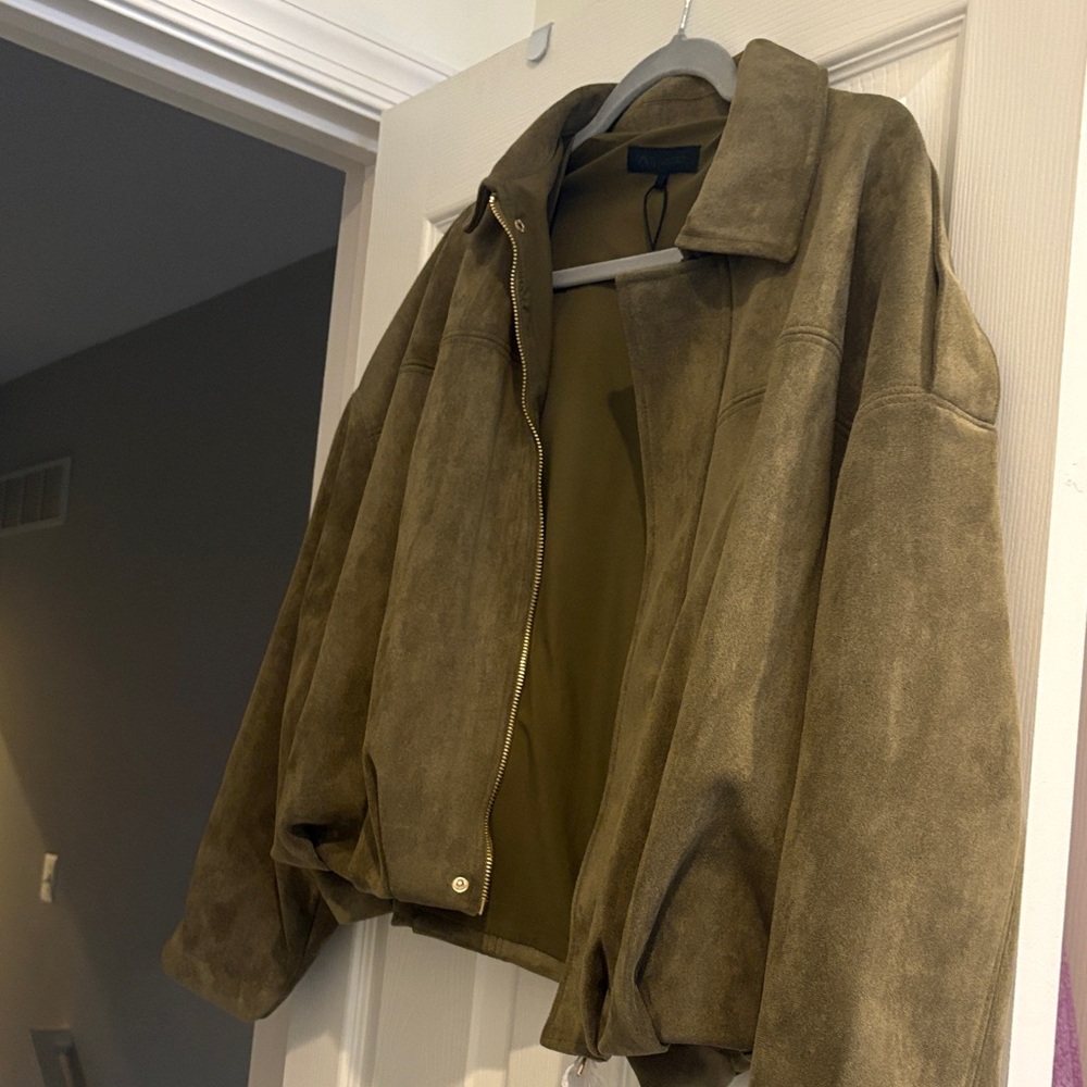 Zara Olive Bomber Jacket